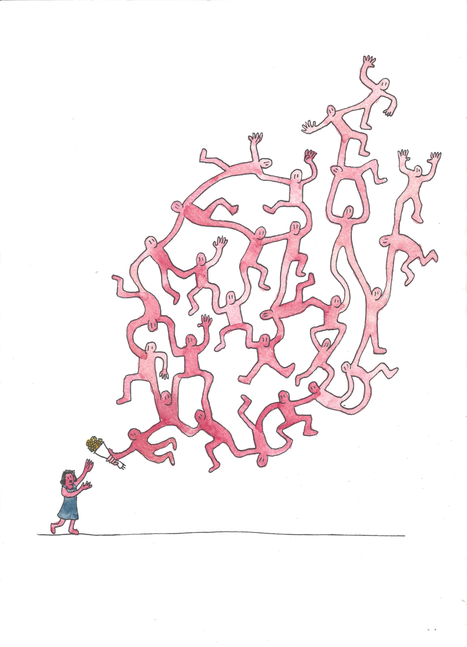 Ilustración con figuras mezcladas del universo de Pablo Zeta